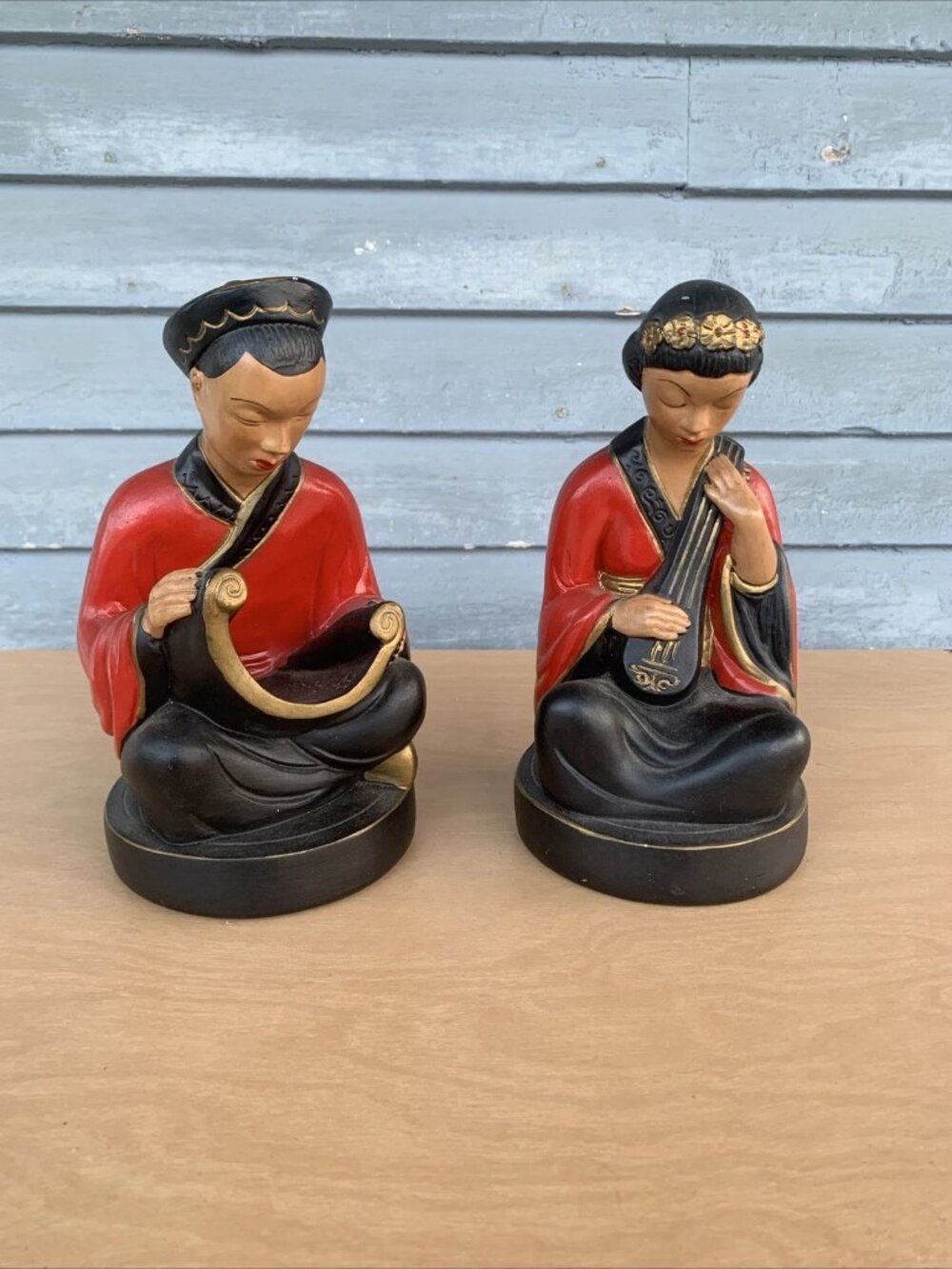 1950s ABCO Alexander Backer Asian Chinese Figurines Chalkware  8" Tall